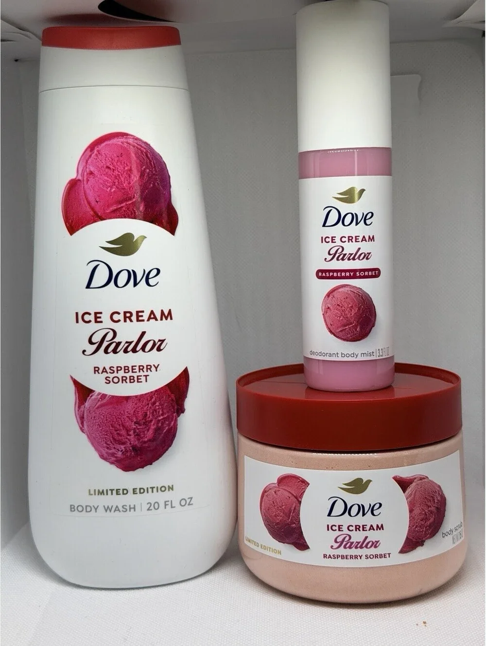 Limited Edition Dove Ice Cream Parlor Raspberry Sorbet 3 Piece Set